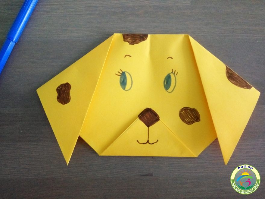 Как сделать голову кошки или собаки оригами